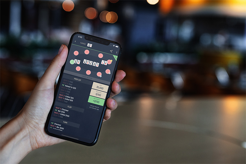 SickHand app logging hands in casino